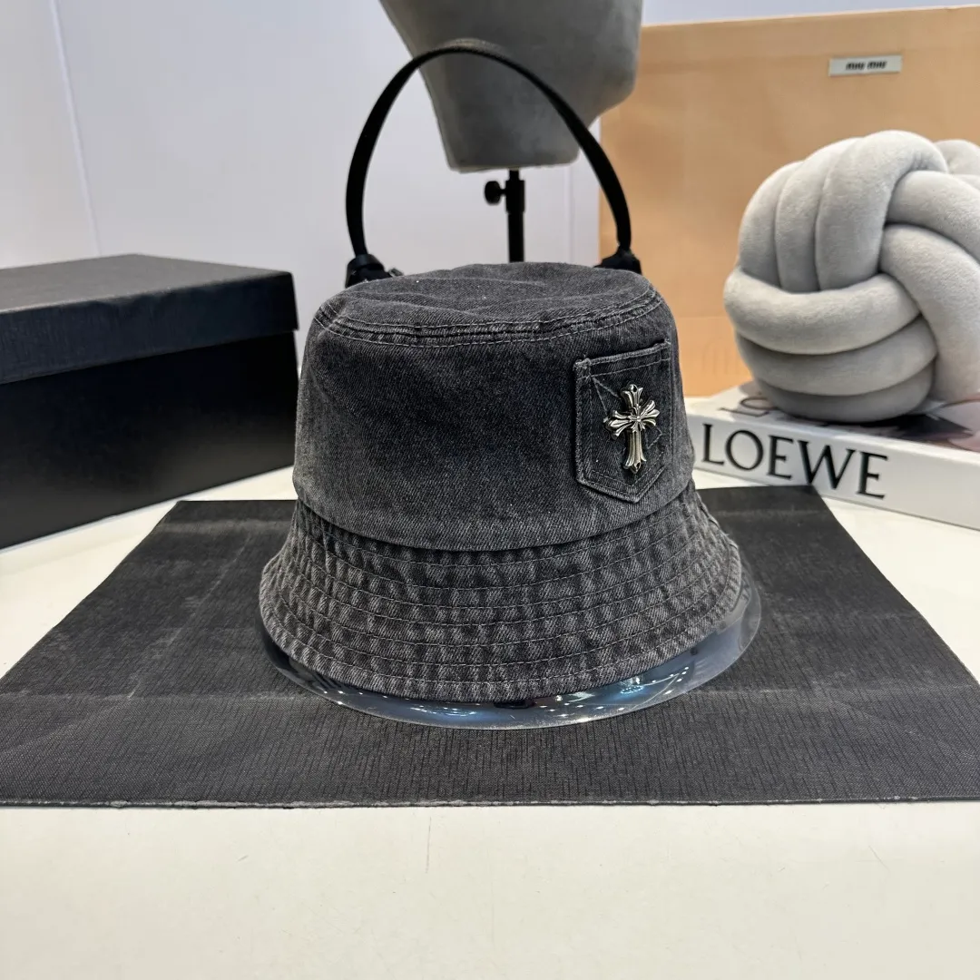 P70 Croxin spring and summer new denim fisherman hat, retro old street style, washed and torn edges, perfect for taking photos👑